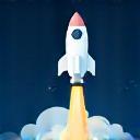 Getting started icon representing a rocket launch